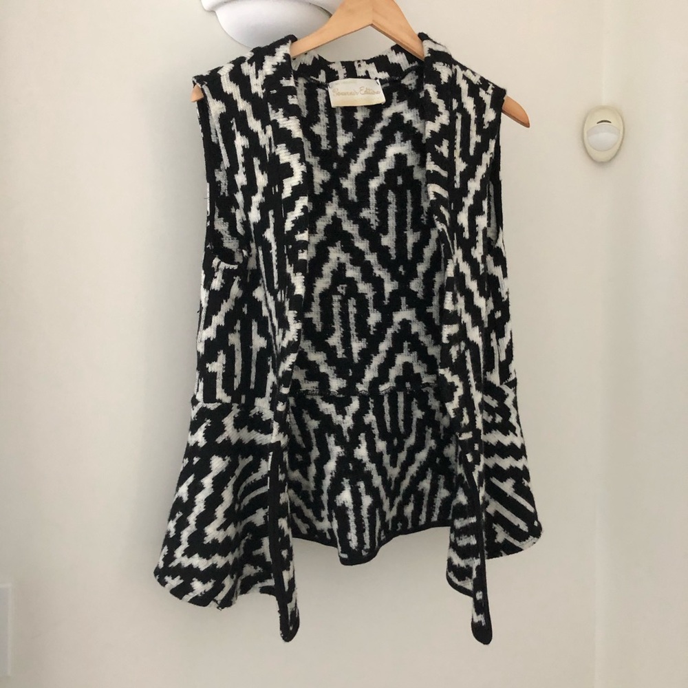 Black and White Cozy Sweater Vest